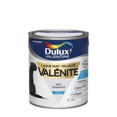 Peinture Laque Valénite Gris Tendance mat 125 mL - DULUX VALENTINE