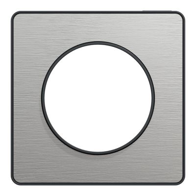 Plaque de finition 1 poste aluminium brossé/ anthracite - Odace 2011 Touch SCHNEIDER ELECTRIC