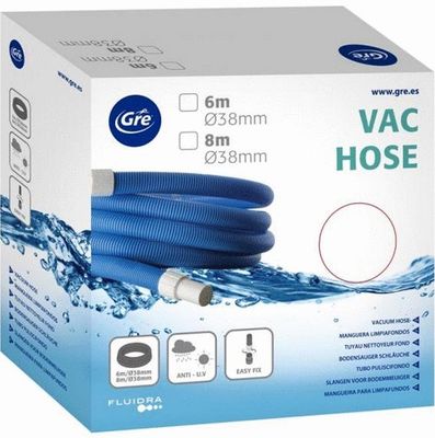 Tuyau de piscine flottant 6m  Ø38mm avec 2 embouts GRE