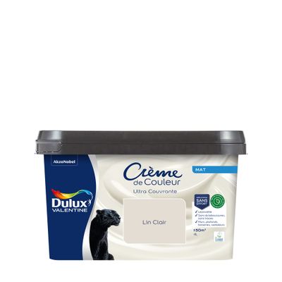 Peinture crème de couleur Lin Clair mat 4L - DULUX VALENTINE