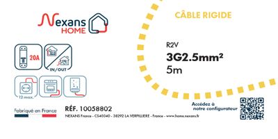 Câble U1000 R2V 3G2,5mm² 5m