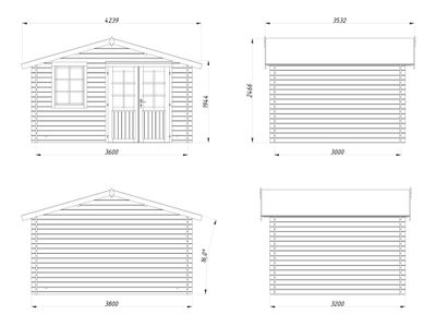 Pavillon de jardin en bois Klara - 15,4m², Livraison à domicile incluse - PALMAKO