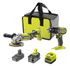 Perceuse sans fil, meuleuse sans fil, 1 batterie 2.0Ah, 1 batterie 4.0 Ah et 1 chargeur RCK182-242S RYOBI