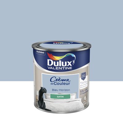Peinture Crème de Couleur Bleu Horizon satin 0,5 L - DULUX VALENTINE