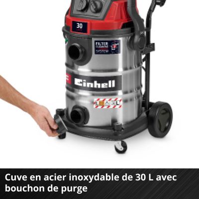 Aspirateur eau et poussière 30 L TE-VC3080SACL - EINHELL