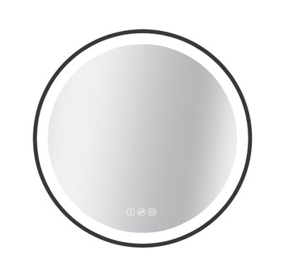 Miroir LED rond diamètre 75 cm Swann Black 2 MP GLASS