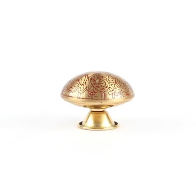 Bouton de meuble laiton illustré diamètre 37 mm REI