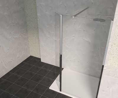 Déflecteur pivotant 40x200 cm profilé chrome verre transparente 8 mm Signature - OCEA