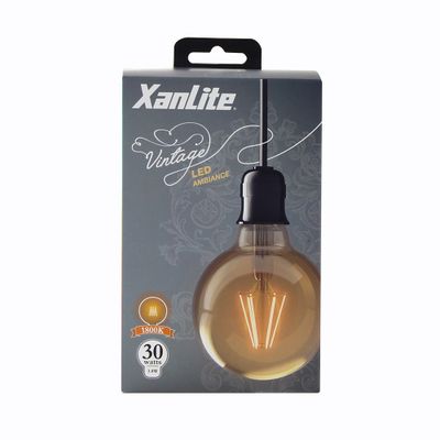 Ampoule Filament LED G95 ambré 4 W = 350 Lumens blanc chaud - XANLITE