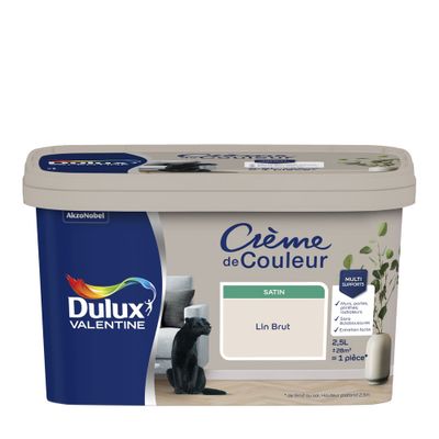 Peinture Crème de Couleur Lin Brut satin 2,5 l - DULUX VALENTINE