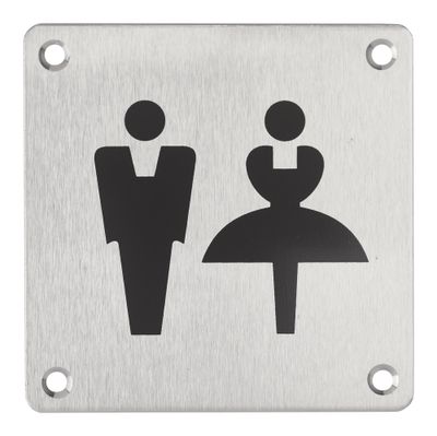 Plaque signalétique à visser Wc mixte 100 x 100 mm THIRARD