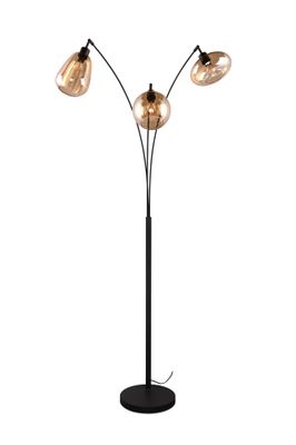 Lampadaire E14 Lumina noir et ambré 3x10W - TRIO