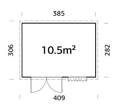 Abri de jardin bois Lya2 Naturel 10,5m2 Livraison à domicile incluse