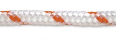 Corde polypropylène tressée résistance 560 kg diamètre 10 mm blanc et orange vendue au mètre CHAPUIS