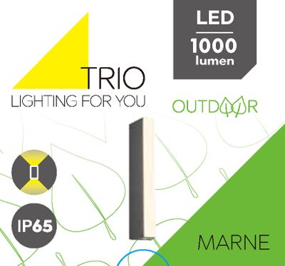 Applique extérieur LED Marne anthracite IP65 1000 lumens blanc chaud - TRIO