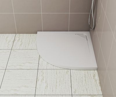 Receveur de douche 1/4 de cercle 80x80 cm résine blanc brillant Island - OCEA