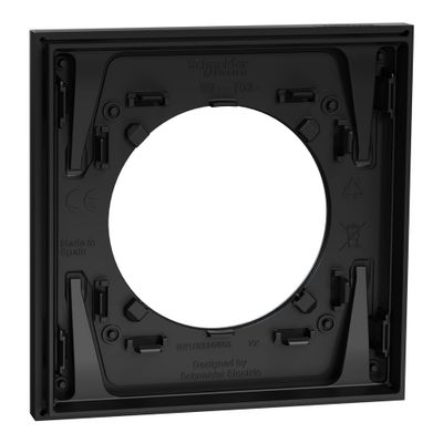 Plaque de finition 1 poste Odace 2025 Métal  effet titane / noir - SCHNEIDER ELECTRIC