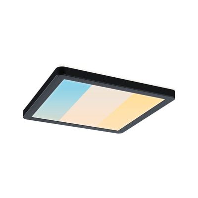 Plafonnier LED salle de bain IP44 1160 lumens lumière blanc variable 19x19cm Noir - Atria Shine PAULMANN