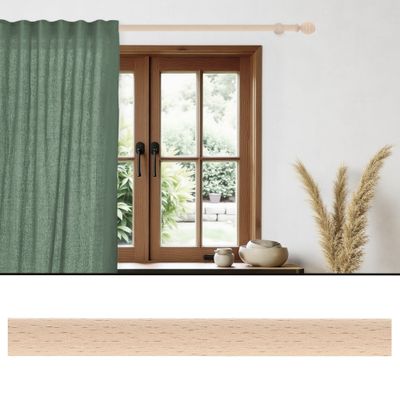 Tringle à rideaux en bois 1.50 m diam 35 mm Finition Brut - MOBOIS