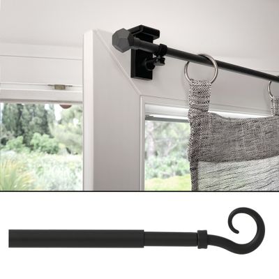 Tringle de vitrage extensible en métal de 0.6 à 1 m diam 10 mm Finition Noir mat - MOBOIS