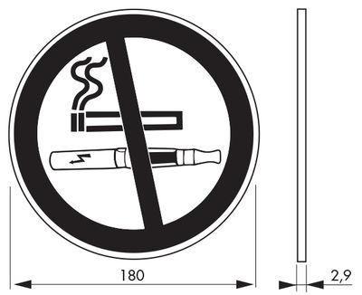 Plaque signalétique adhésive Interdiction de fumer diamètre 180 mm THIRARD