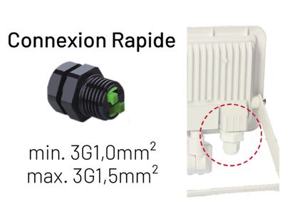 Projecteur LED à détecteur de mouvements 30W blanc neutre IP44 3000 lumens blanc - KREON ARLUX