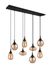 Suspension E14 Lumina noir et verre ambre 8x40W - TRIO