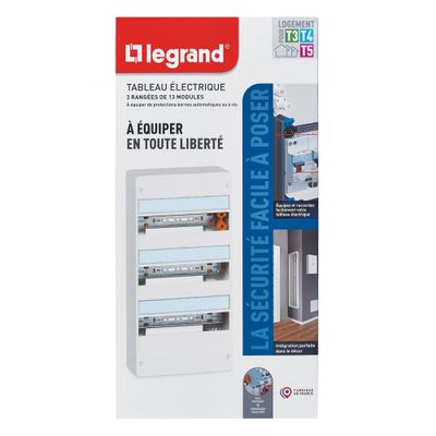 Tableau électrique nu 3 rangées de 13 modules - Drivia LEGRAND