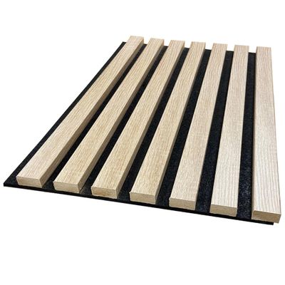 Panneau décoratif Decowall chêne clair sur fond noir - Lot de 2 - 17 x 300 x 2600 mm - AJ TIMBER