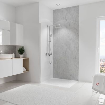 Panneau mural de douche 100x255 cm pierre gris clair DécoDesign Décor - SCHULTE