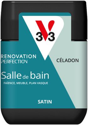 Peinture de rénovation pour salle de bain céladon finition satinée 75 mL - V33