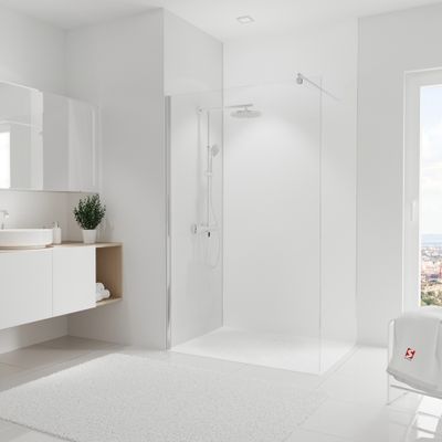 Panneau mural de douche 120x255 cm décor blanc DécoDesign Couleur - SCHULTE