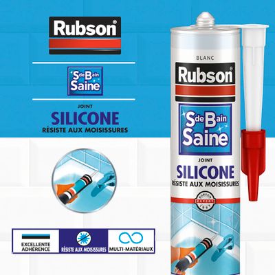 Mastic Silicone Salle de Bain Saine Blanc 280 ml par 2RUBSON