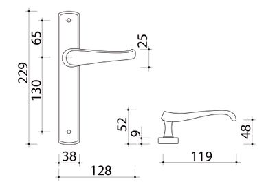 Poignées de porte Lucinda poli satiné à condamnation ALPERTEC