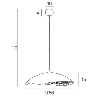 Suspension rotin E27 60W Ø56 cm CALANQUES - COREP