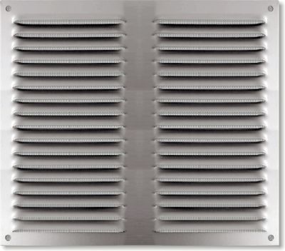 Grille d'aération à persiennes en aluminium anodisé avec moustiquaire L 150 mm x 150 mm AUTOGYRE