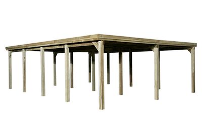 Carport double -  618 - 315 x 120 cm - toit en acier Livraison gratuite domicile WEKA