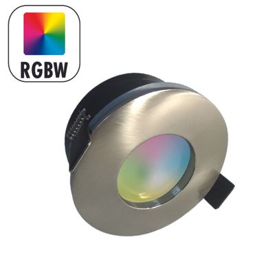 Spot LED encastrable salle de bain IP65 connecté WiFi GU10 multicolore + blanc Acier - Amber ARLUX