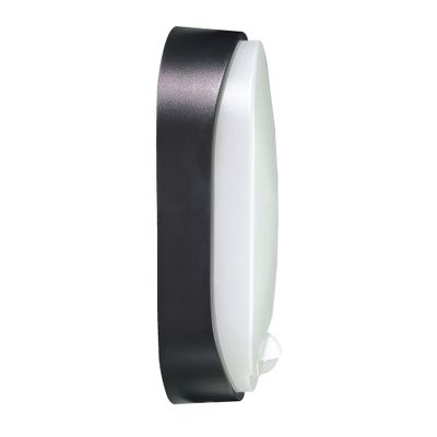 Hublot LED détecteur de mouvements Aludra noir IP65 1200 lumens blanc variable - TIBELEC