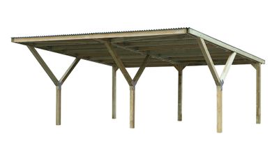 Carport double en Y -  612 - 317 x 120 cm - toit en acier Livraison gratuite domicile WEKA
