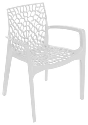 Fauteuil de jardin GRUVYER polypropylène blanc - GRANDSOLEIL