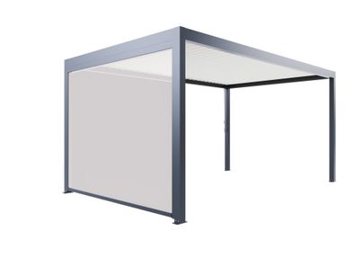 Store latéral zippé pour pergola autoportante SOFIA gris 3,08 m - ORIAL