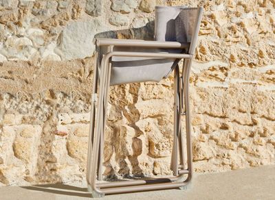 Fauteuil de jardin pliant scénario aluminium graphite et toile noire PROLOISIRS Livraison à domicile incluse