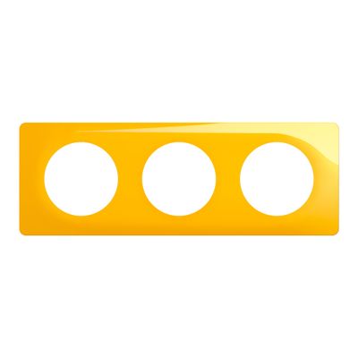Plaque de finition 3 postes Jaune safran - Céliane LEGRAND