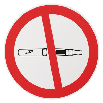 Plaque signalétique adhésive Cigarette éléctronique diamètre 180 mm THIRARD