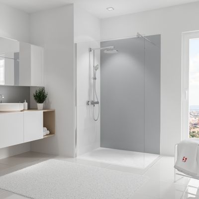 Panneau mural de douche 120x210 cm gris argenté DécoDesign Couleur - SCHULTE