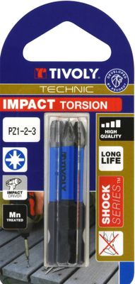Embout Pozidriv impact 1/2/3 par 3 - TIVOLY