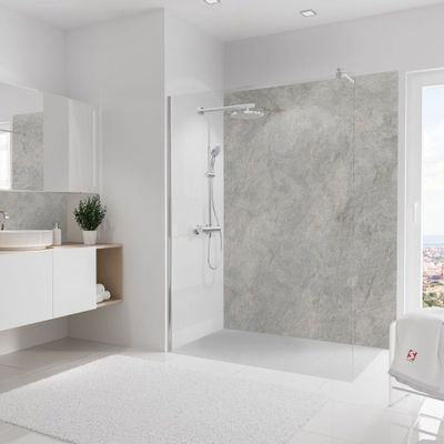 Panneau mural de douche 150x210 cm pierre gris argenté DécoDesign Décor - SCHULTE