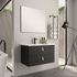 Meuble de salle de bains Kolor 2 tiroirs L60 x H60 x P45 cm bois mélaminé noir - EGORE
