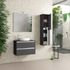 Caisson de salle de bains Thana 2 tiroirs L80 x H55 x P45 cm panneau de particules anthracite mat